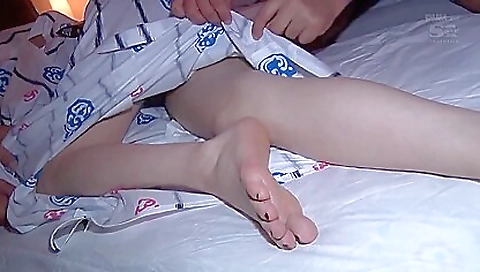 Hairy asian brunette is having a threesome on a bus