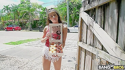 A latina teen sucks and eats cock and gets cumshot