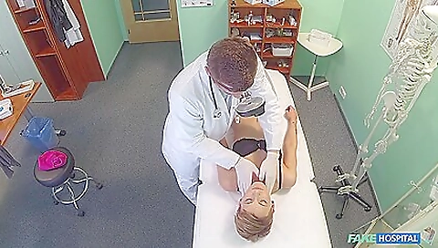 Short-haired hottie in pink lingerie taking a finger