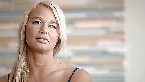 Busty blonde milf fucked with a dude and her boyfriend