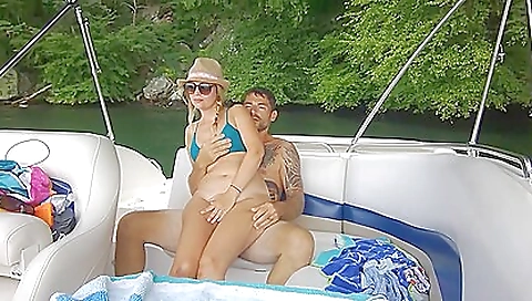 Amateur blonde with a big ass rides a big dick outdoors