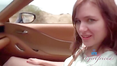 Amateur girl in small tits sucks her feet on the bed