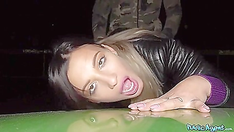 Tattooed brunette enjoys outdoor fun with a partner