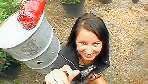 Big cock outdoor sex video with a hairy pussy girl