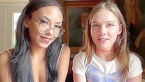 Threesome with step-favoured blonde and brunette blonde