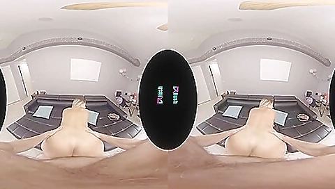 Horny brunette cowgirl showing off her curves in vr porn