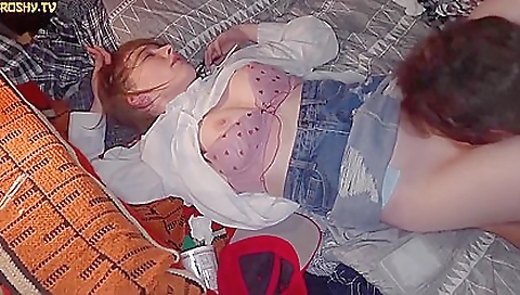 Japanese brunette teen babe sucks a fanboy's hard dick