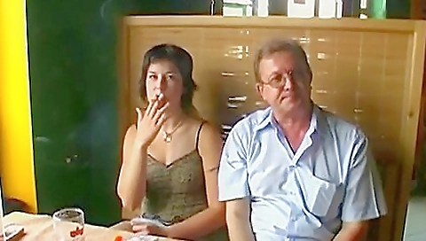 Sexy girl has two different types of older guys and likes to tease