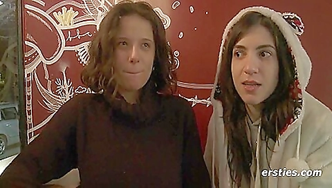 Two brunette hotties with hairy pits fingering each other in shower