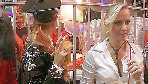 Long haired redhead and brunette orgy with big dicks