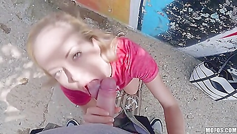 Skinny brunette babe in black bikini makes a mess outdoors 0494